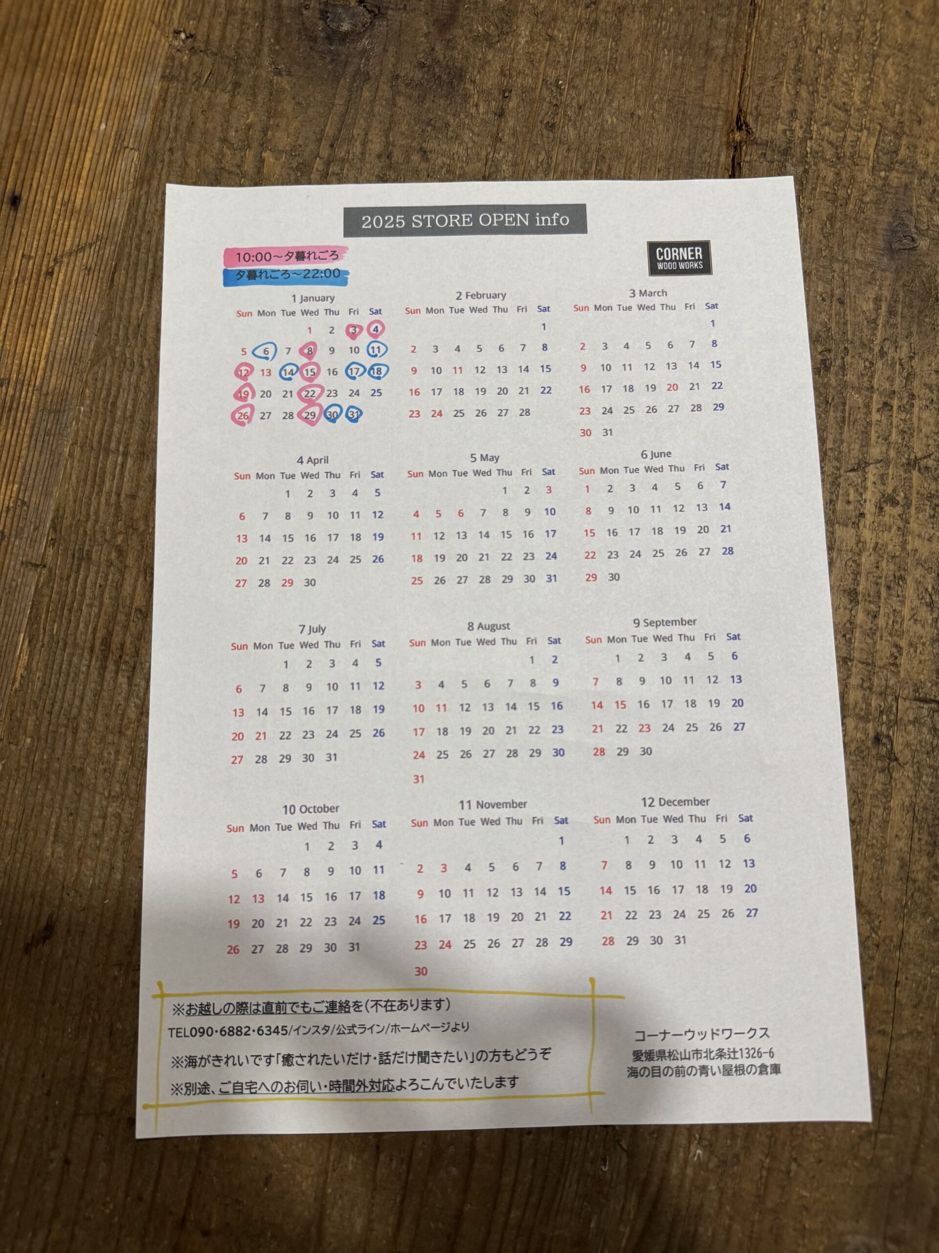 1月OPEN情報